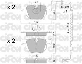 CIFAM 822-644-4K Brake Pad Set, disc brake